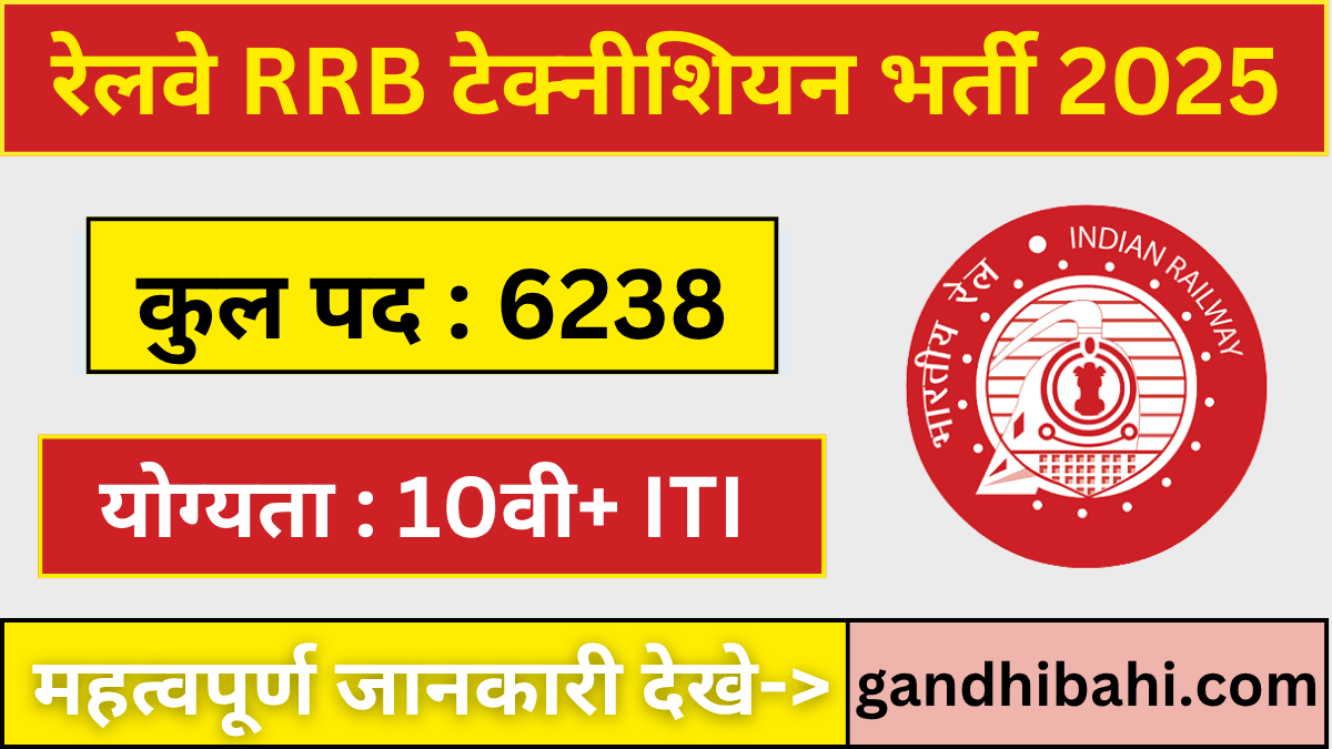 Railway RRB Technician Vacancy 2025 Apply